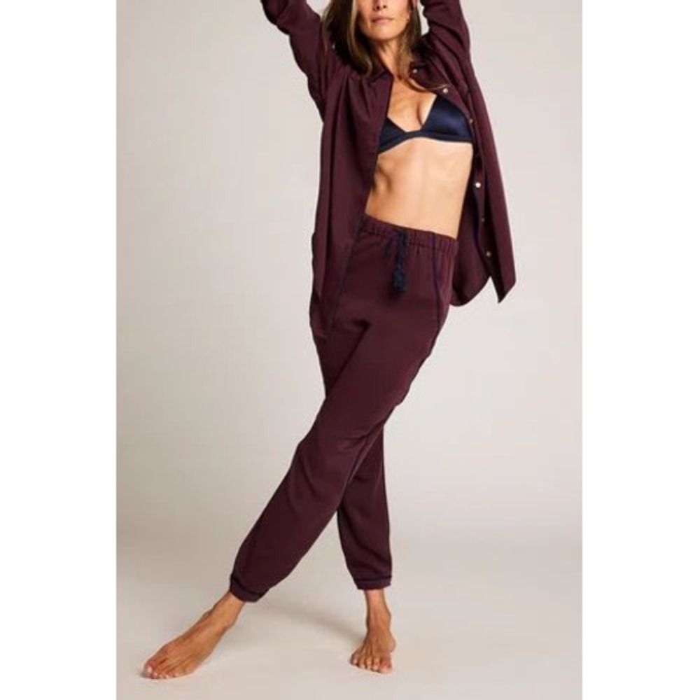 Negative Underwear Supreme Jogger Pant Garnet Burgundy Tassel XXL New